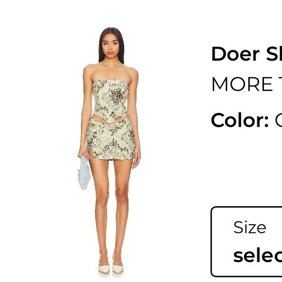 REVOLVE Dresses & Skirts - REVOLVE Strapless Floral Mini Dress in Mint and Brown